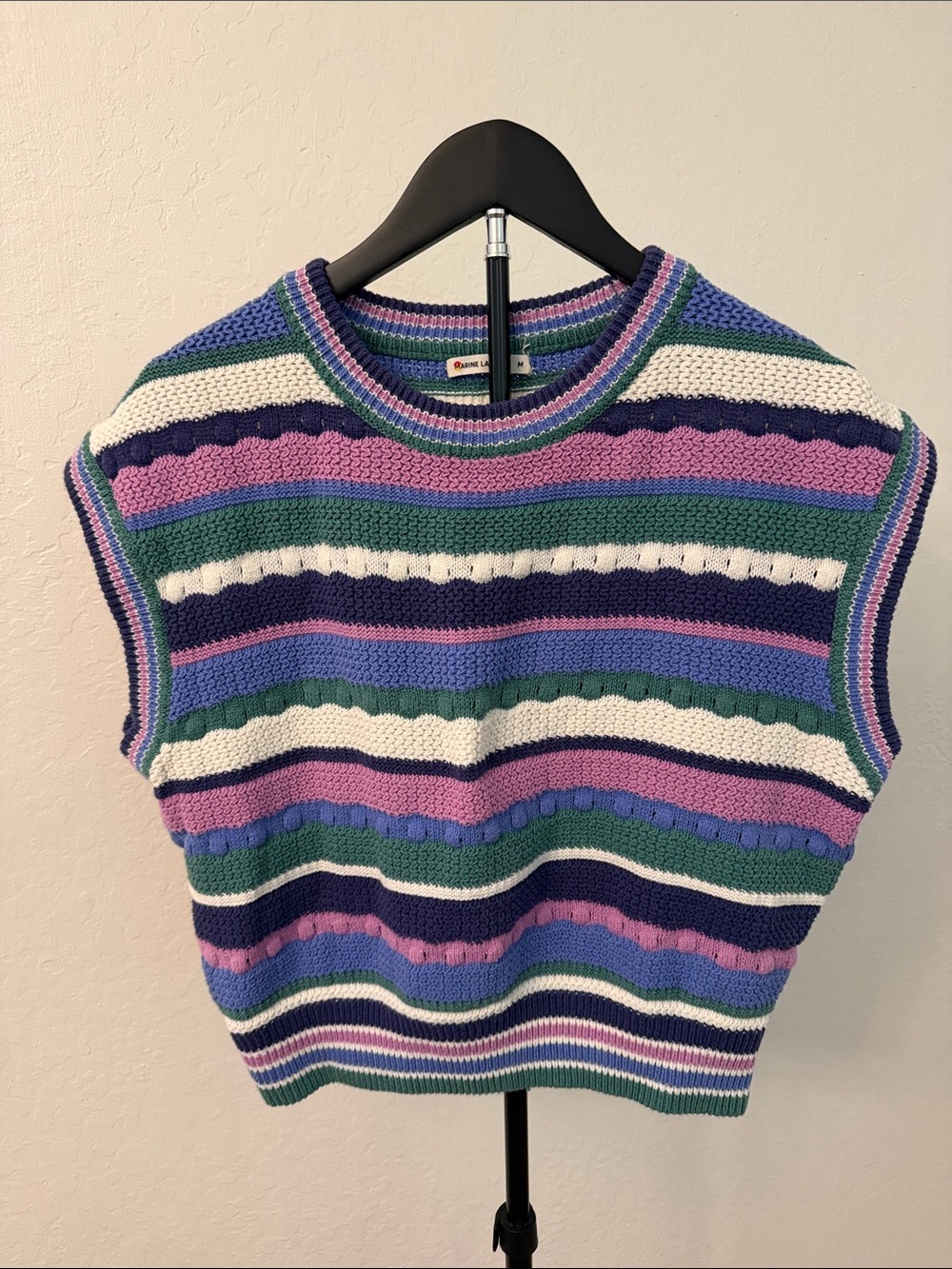 Marine Layer Multicolor Striped Knit Tank - Green, Purple, Navy, White